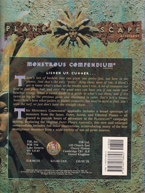 AD&D 2nd edition - Planescape - Monstrous Compendium Appendix (B-Grade) (Genbrug)